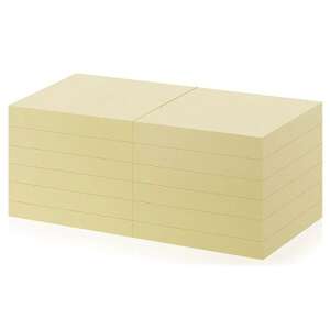 Office Depot 76x76mm sárga újrahasznosított jegyzettömb, 12 tömb/csomag - Jegyzettömb