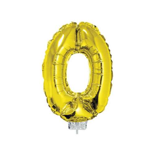 Balon cu folie auriu în formă de număr 0, 42 cm