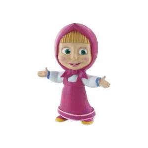 Masza i Niedźwiedź mini figurka, Masza, 6 cm, różowa sukienka, postać z kreskówki, zabawka - Comansi