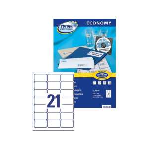 Avery Europe100 ELA040 63,5x38,1mm 2100 etykiet, białe, prostokątne, arkusz etykiet - Artykuły biurowe