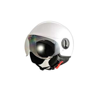 HECHT 51631 L Weißer Motorradhelm mit Visier - Schutzausrüstung für Motorräder