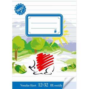 ICO Süni A5 12-32 3rd grade lined notebook, hedgehog design - ICO