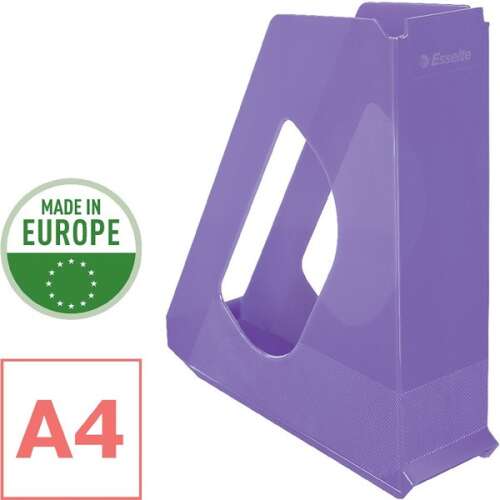 Esselte ColourBreeze A4 magazine file, lavender, transparent, made in Europe