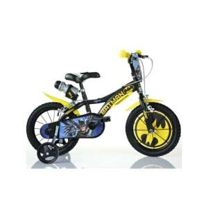 Schwarzes Batman Kinderfahrrad mit Stützrädern, 14 Zoll - Dino Bikes