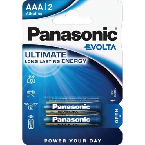 Panasonic EVOLTA LR03EGE/2BP 1,5V AAA/Micro Alkaline-Batterien mit sehr langer Lebensdauer 2 Stück/Packung