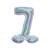 Srebrny holograficzny balon foliowy z cyfrą 7