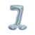 Silver holographic number 7 foil balloon