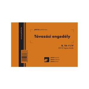 B.18-11/V 105x70mm 50x2lap "Távozási engedély" Formular, Patria - WaliSec