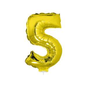 Gold Number 5 Balloon, 42cm, Birthday Party Decoration - Balloon