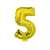 Gold Number 5 Balloon, 42cm, Birthday Party Decoration