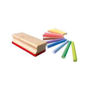 SES Kreideset mit Tafelwischer, bunte Kreidestücke - Kreiden