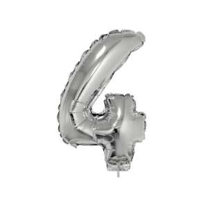 Silver number 4 balloon, 42 cm, for birthday party decorations - Balloon