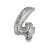 Silver number 4 balloon, 42 cm, for birthday party decorations