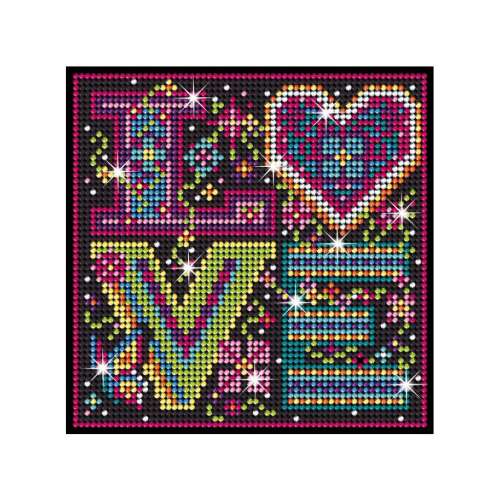 Maľovanie diamantmi Diamond Art LOVE, hotový produkt, 200 x 200 mm