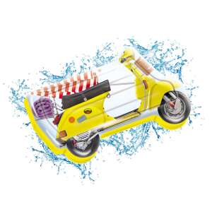 Gelber aufblasbarer Roller Pool Float, Jumbo Vintage Moto, 113x183cm - Strandartikel