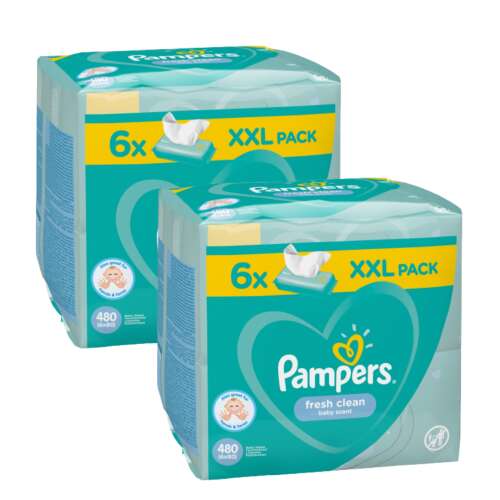 Pampers Fresh Clean XXL Törlőkendő, 12 csomag 80 darabos kiszerelésben