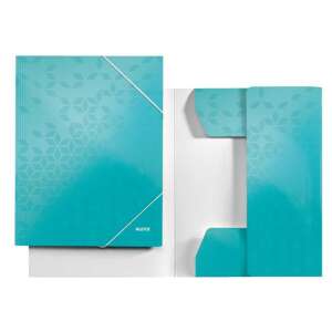 Leitz Wow A4 folder with elastic closure, turquoise color, with geometric pattern - File folder