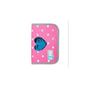 St.Right Glitzer Katzen Federmäppchen - Rosa Federmäppchen mit Herz- und Katzendesign - Unipap