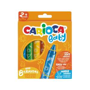 Carioca Baby Wild Kreide, 8er Pack, wasserlöslich, griffig, super weiche Kreide für Kinder - Zeichengeräte