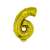 Gold number 6 balloon, 42 cm, helium and air filled