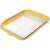 Leitz COSY warm yellow document tray with papers