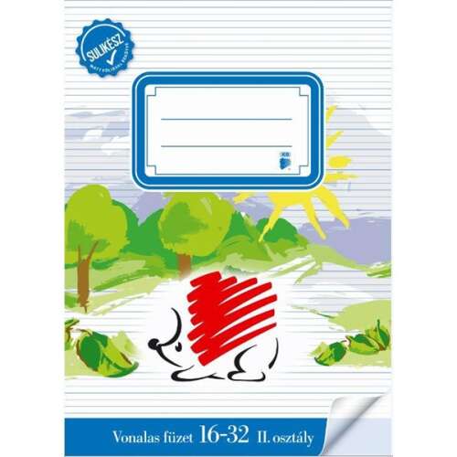 ICO Hedgehog A5 16-32 2nd Grade Bound Lined Notebook