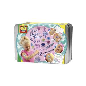 SES Creative 3 in 1 Glamour Tattoos, ein Set mit temporären Tattoos mit Glitzer, Diamanten und Metallic-Designs - SES Creative