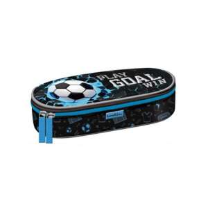 Bambino focilabdás tolltartó, fekete színű, kék cipzárral és focilabda mintával - Unipap