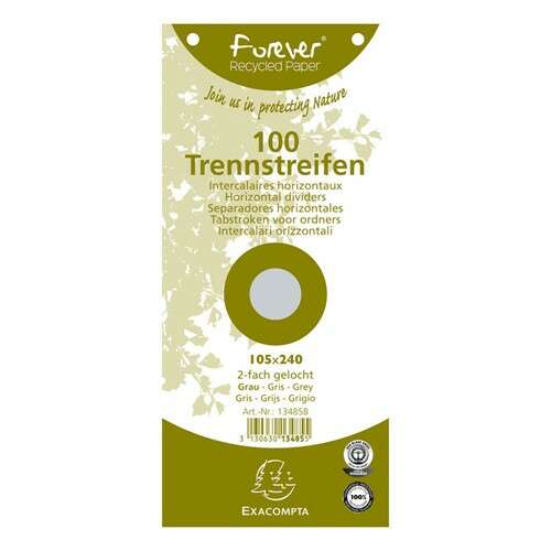 Exacompta szürke karton elválasztócsík, 105x240mm, 100 db/csomag - Karton elválasztócsík