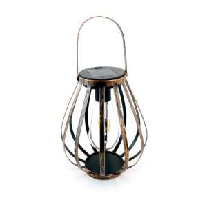 Lanternă de grădină cu energie solară MCT Deco, metal negru, 18x21 cm - Nonbrand Lanternă solară