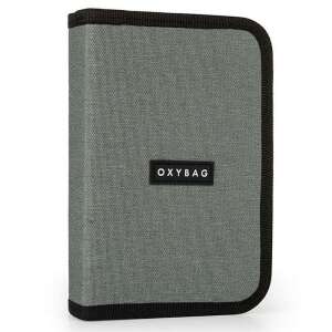 OXYBAG Unicolor tolltartó, szürke, két klapnis, iskolai kellékek tárolója - Oxybag