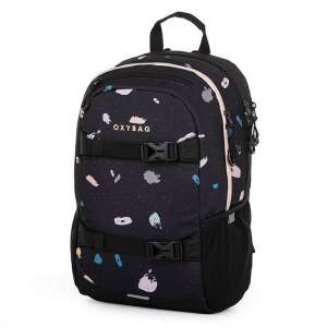 OXYBAG Sport laptoptartós diák hátizsák - 27 literes - Dots, fekete színes pöttyös mintával - Oxybag