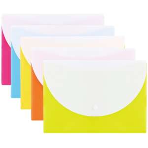 Dosar Deli Rio A5 cu 2 clape, colorat, pachet de 5 - Huse de protecţie acte