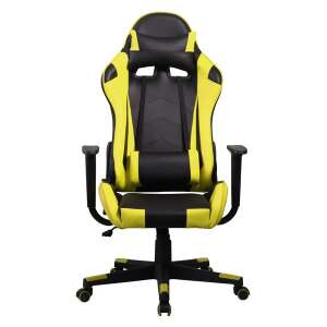 Iris GCH201BC black / lemon yellow gamer chair, front view - Gaming Chair