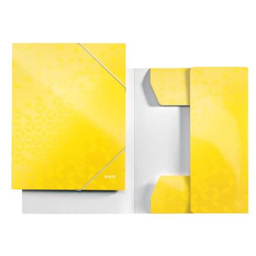 Leitz Wow A4 yellow elastic folder, 15mm spine, with elastic closure
