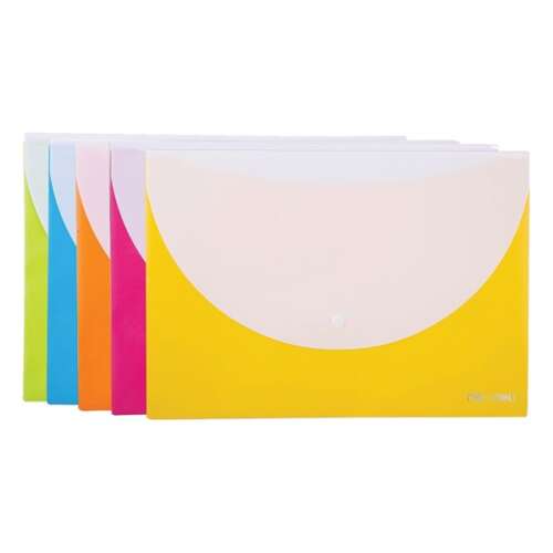 Dosar Deli Rio A4 cu 2 fermoare colorate, pachet de 5