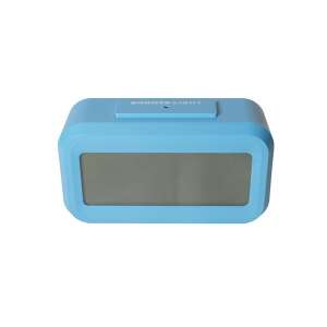 Blaue digitale Weckeruhr mit LED-Hintergrundbeleuchtung - Innenarchitektur