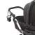 CAM stroller cup holder, black, attached to a stroller, holding a water bottle