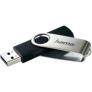 Hama Rotate 90891 8GB USB 2.0 Flash-Laufwerk, schwarz-silber - Pendrive