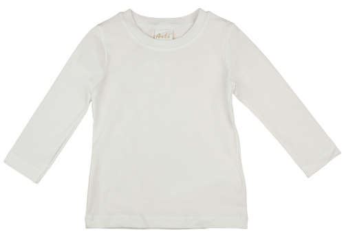 Hosszú ujjú fehér lányka póló - 116-os méret