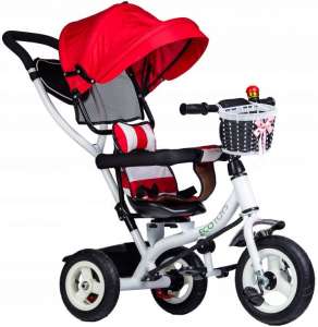 Ecotoys Premium Plus 360°-ban fordítható Tricikli #piros 31280865 Triciklik - Kupola / napernyő