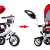 EcoToys Premium Plus Červená trojkolka so skladacou strieškou