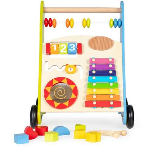Ecotoys járássegítő xilofonnal, formaválogatóval és színes kockákkal