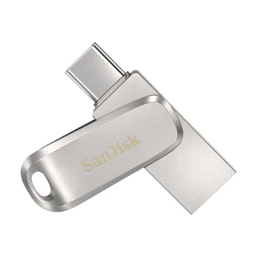 Sandisk 256GB Dual Drive Luxe USB 3.1 pendrive Type-C és USB A csatlakozóval, ezüst