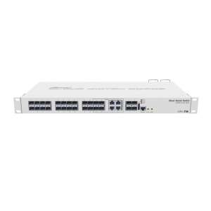 MikroTik CRS328-4C-20S-4S+RM rackmount cloud router switch front view showing 20 SFP ports, 4 SFP+ ports, and 4 combo ports - MikroTik Switch