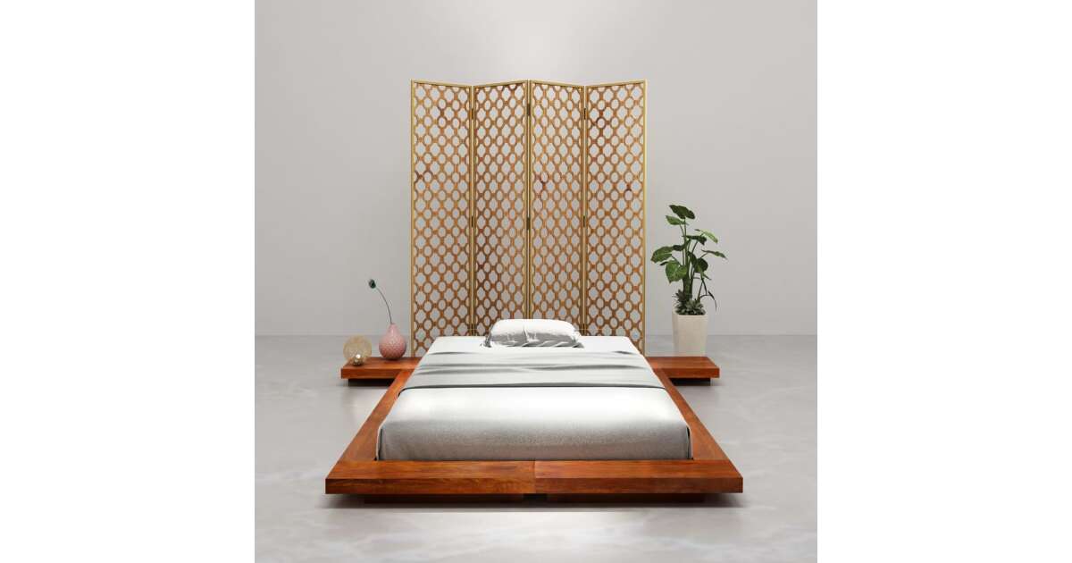 vidaXL Cadru pat futon stil japonez 100 x 200 cm lemn masiv acacia Pepita