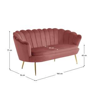 Luxus heverő, 2,5-es ülés, rózsaszín/arany, Art-deco, NOBLIN 93973293 
