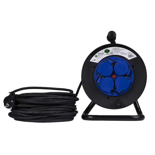 steck! 40m-es kültéri kábeldob 4 aljzattal, fémvázzal