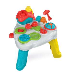 Clementoni Soft Clemmy Sinnestisch, ein Multi-Aktivitätstisch für Babys mit weichen Blöcken, Zahnrädern, einem Hammer und einer Schleuder - Clementoni Entwicklungsspiele für Babys