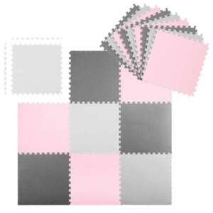Ricokids Szivacs puzzle 180x180cm (9db) #szürke-rózsaszín 94523604 Szivacs puzzle - 9 db